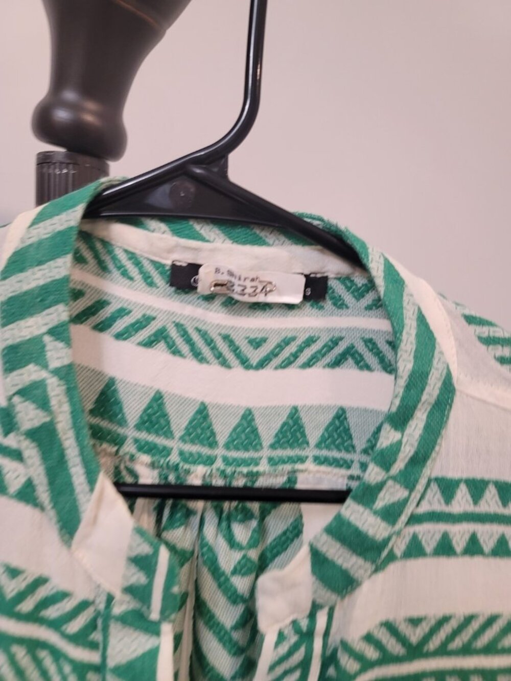 Devotion Twins Women's Ella Short Dress Green White Boho Tiered Cotton Size Xs - Picture 3 of 7